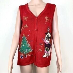 Holiday Times Ugly Sweater Sleeveless Sz L